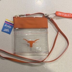 Clear Orange Crossbody Bag with Longhorn Logo- stadium ready